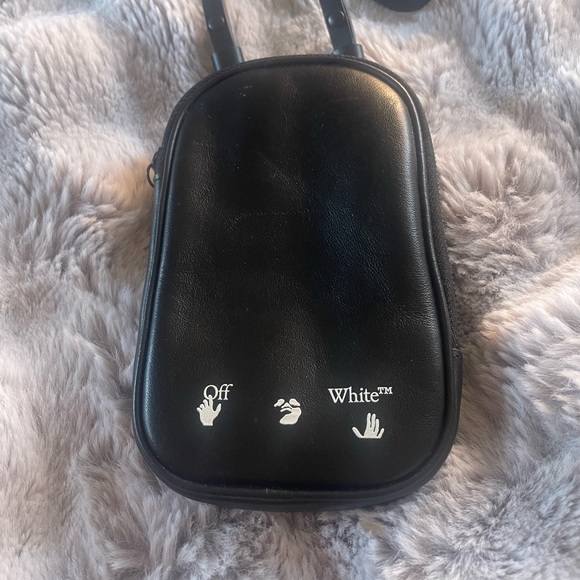 Off White Mens Genuine Leather Small Messenger Bag - Picture 1 of 8